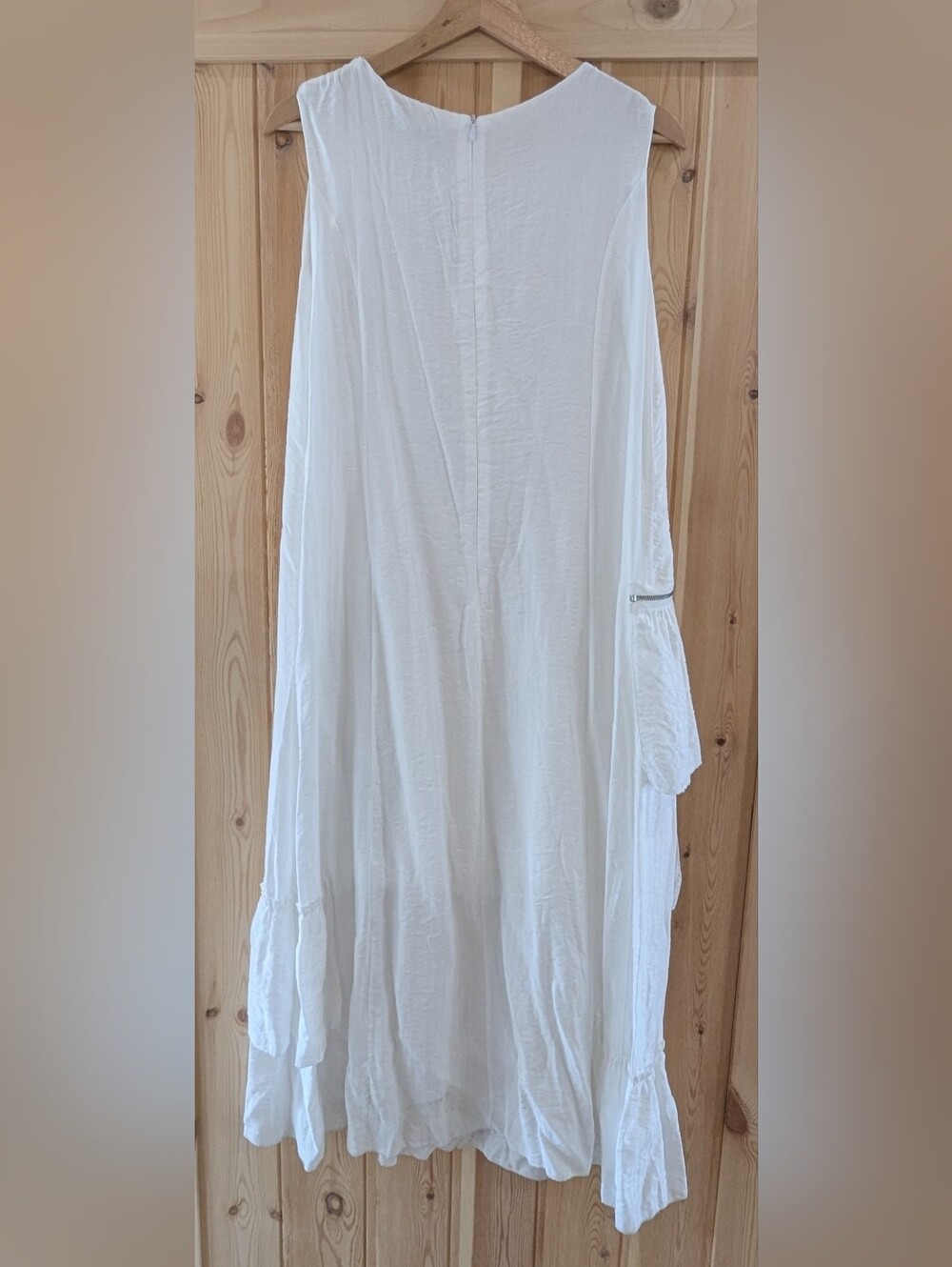 Made in Italy White Ruffle Midi Dress - Picture 3 of 7